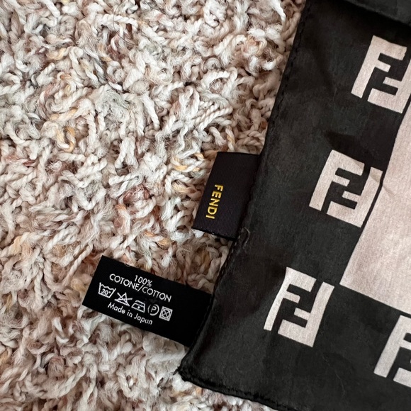 FENDI brown and tan monogram bag scarf - Picture 3 of 7